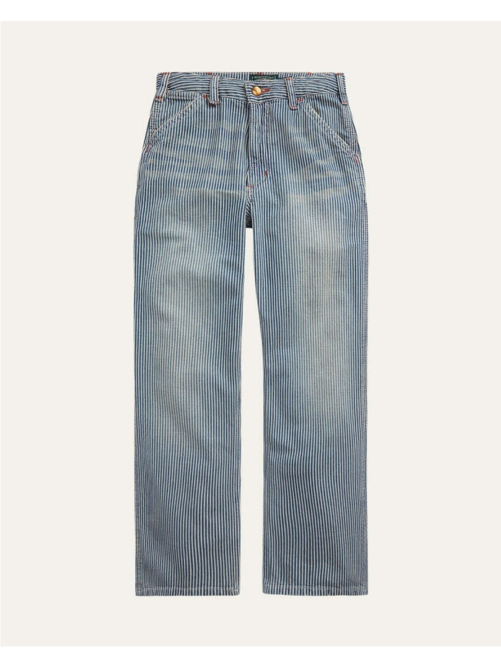 Boys Polo Blue Pinstripe Straight Jeans